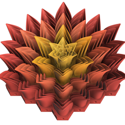 1.png Archivo STL Bonita obra de arte en forma de girasol・Diseño de impresora 3D para descargar