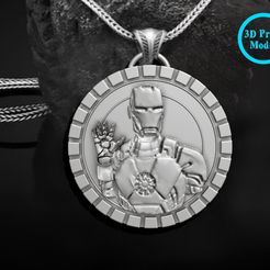 iron-man-1.jpg STL file iron man pendant・Template to download and 3D print