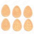 Ornament easter eggs cookie cutter set of 6.jpg Пасхальные высечки для печенья в пачке из 60 штук