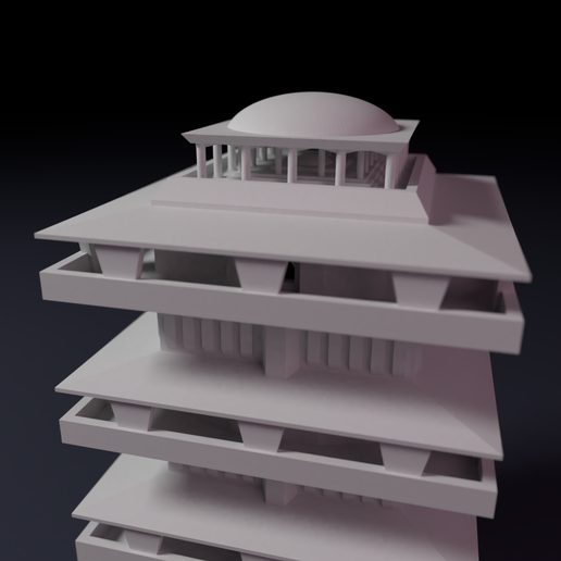 Downtown-highrise-3.png 3D-Datei Downtown highrise - Building - For board games like Monsterpocalypse・Design für 3D-Drucker zum herunterladen, Rayjunx