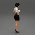 4940004.jpg woman police officer in white shirt and black dress and hat