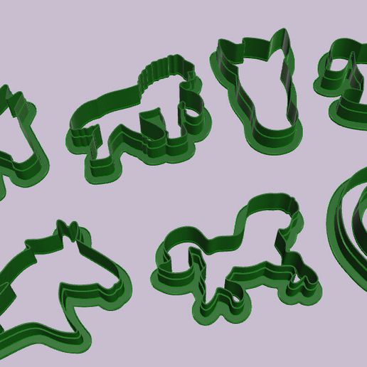 7pcs of a cutter in a horse - 3D model önizlemesi