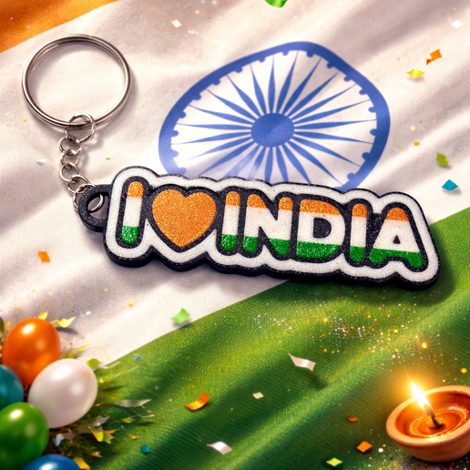 I love INDIA keychain