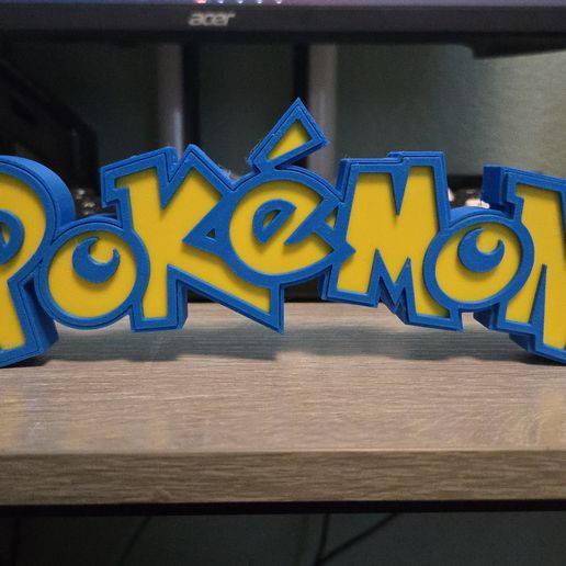 🐉 Pokemon Logo LED Light Box / Sign Decor・ OBJ File for 3D printing・Cults