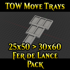 Miniature.png Adapter WFB-TOW - Move Tray Pack - 25x50 to 30x60 Cavalry - Fer de Lance