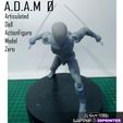 Articulated Dall ActionFigure Model Zero NTA LAPTOP & 3DPRINTER A.D.A.M 0 (Articulated Doll Actionfigure Model 0) - Resin 3D Printed