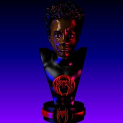 MILES-RENDER-2.jpg STL file MILES MORALES SPIDERMAN MARVEL BUST・3D printable model to download