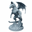a48.png Muskulöser Zweibeiner-Drache | Dämonische geflügelte Kreatur