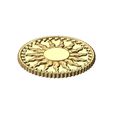Notched-sun-pattern-coin-02.jpg Notched sun relif coin 3D print model