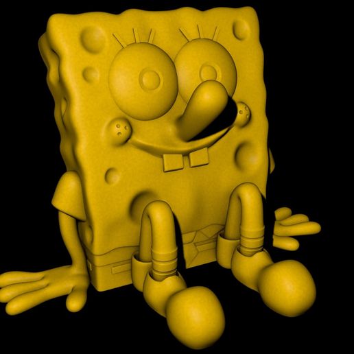 Spongebob.jpg Download STL file SpongeBob (Easy print no support) • Design to 3D print, Alsamen