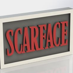 render_scarface.jpg Archivo STL Placa Scarface・Objeto para impresora 3D para descargar, taiced3d