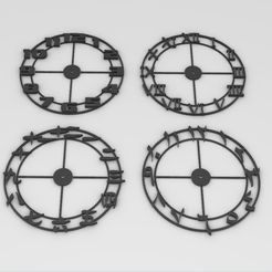 4-CLOCKS-render.jpg Ensemble de 4 grandes horloges modernes, arabes et chinoises.