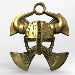Viking-helmet-.1.jpg STL-Datei Wikingerhelm-Anhänger herunterladen • 3D-druckbare Vorlage, Majs84