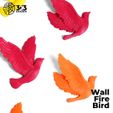 7.jpg Fire Birds for Wall Decor with Textured Wings (Set of 3)