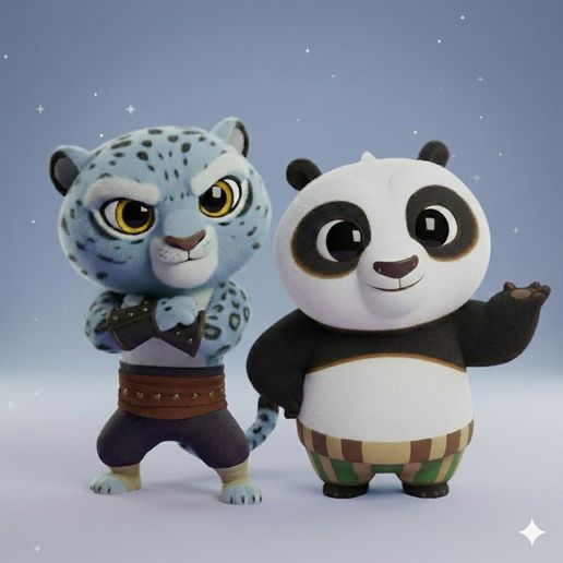 Kung Fu Legends Pack: Po & Tai Lung Chibi Style - STL Files