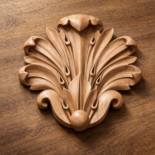 Acanthus Leaf Applique STL CNC Wood Carving Relief