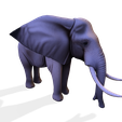 002.png Низкополигональный слон Саванна 3D модель