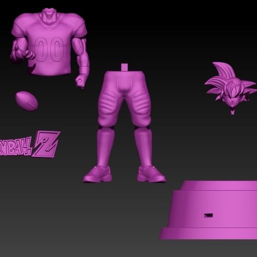 3D file GOKU - DRAGONBALL WITH AMERICAN FOOTBALL - 3D PRINT 🏈 ・3D ...
