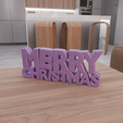 HighQuality1.png 3D Merry Christmas Text Model For Christmas Decor with Stl File & Text Art, Letter Decor, 3D Printed Decor, 3D Print File, Letter Art