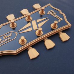 2.jpg STL file Gibson Guitar Headstock - Key Hanger / Wall Art・3D printable model to download