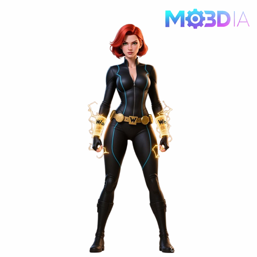BLACK WIDOW FAN ART 18CM
