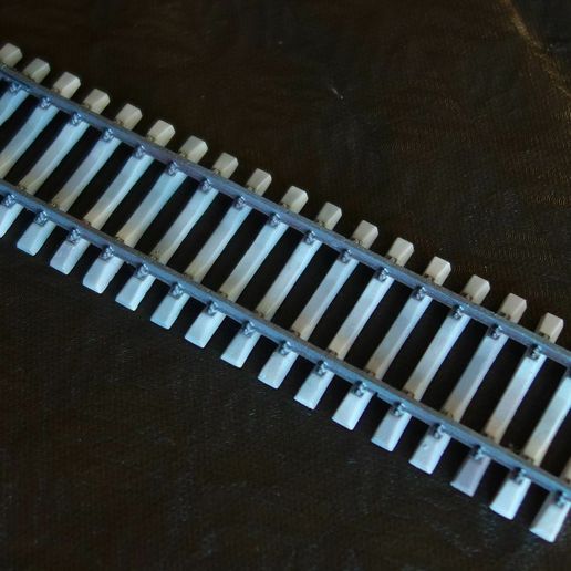 Railway track with concrete sleepers 1:87 3D model