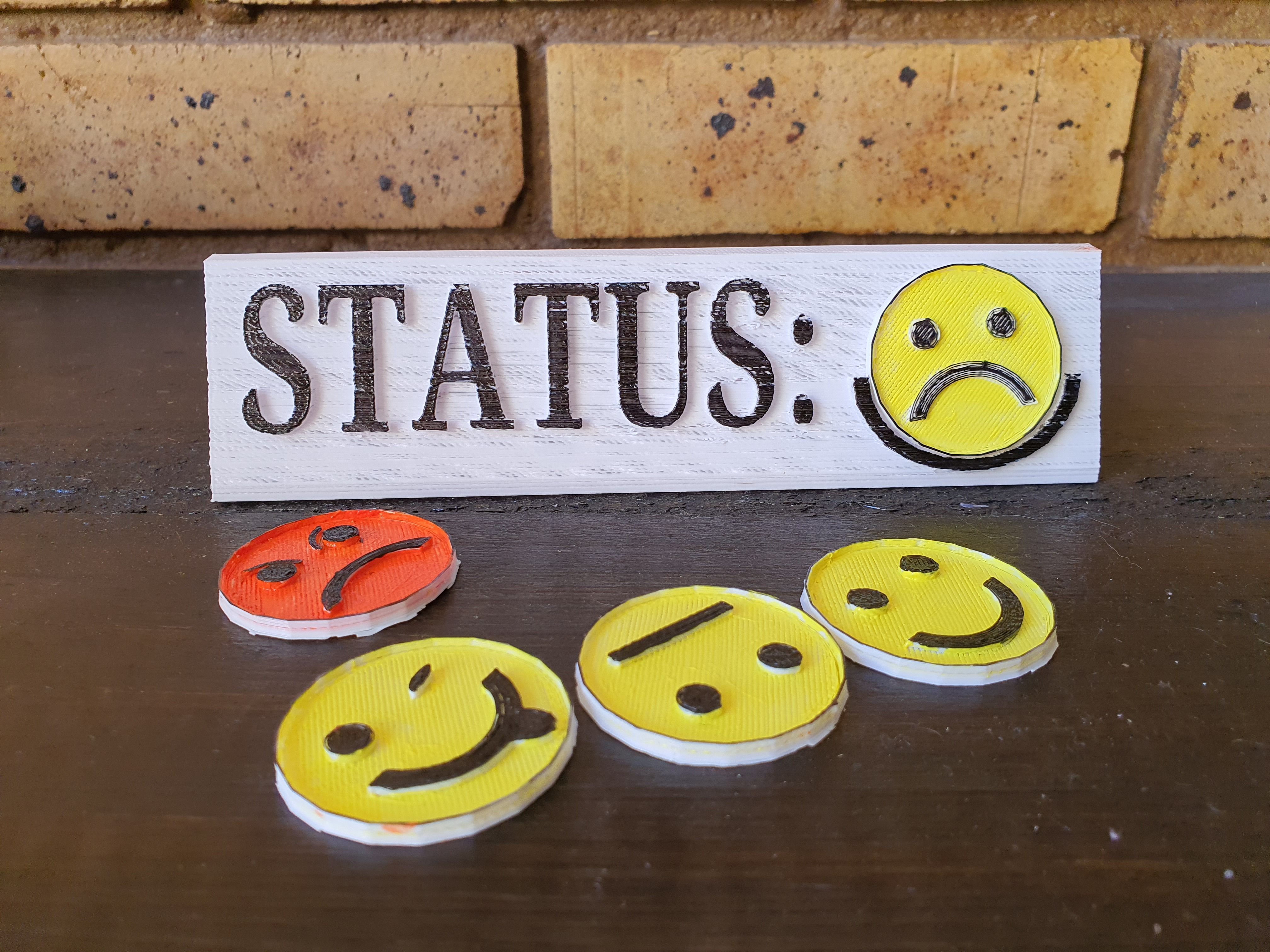Download free STL file Desk Mood Status (Smiley) • 3D printing design ...