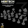 Terrain-Tiles-v2-Flora.jpg HEXTECH - Terrain Tiles v2 (Woods, Rough Ground, Ruins, Rubble) - Battletech Compatible Terrain