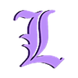L_death_note.stl Logo of the character L of Deatn Note