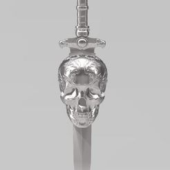pendant-épée-crane-2.jpg STL file Pendant sword and skull・3D printer model to download