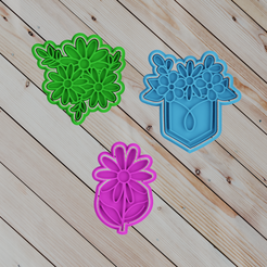 1.png STL file COOKIE CUTTER spring flowers・3D printing design to download