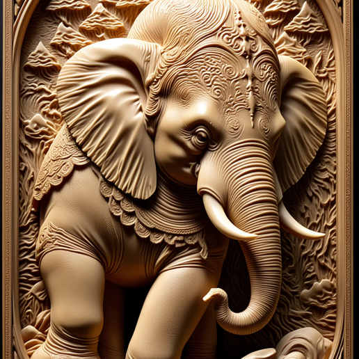 🐘 Elephant・ STL File for 3D printing and CNC machining - Laser cutting ...