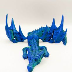 332400268_1865135983848482_4708614228367752939_n.jpg STL file Flexi Ram Horn Western Dragon, Articulated Dragon, Print-in-place, Winged Dragon・3D printer model to download
