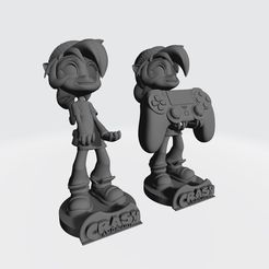 duo.jpg Download STL file SOPORTE TELEFONO Y JOYSTICK COCO CRASH BANDICOOT • 3D printable template, GRAFIKMAX-GRAFIK-3D
