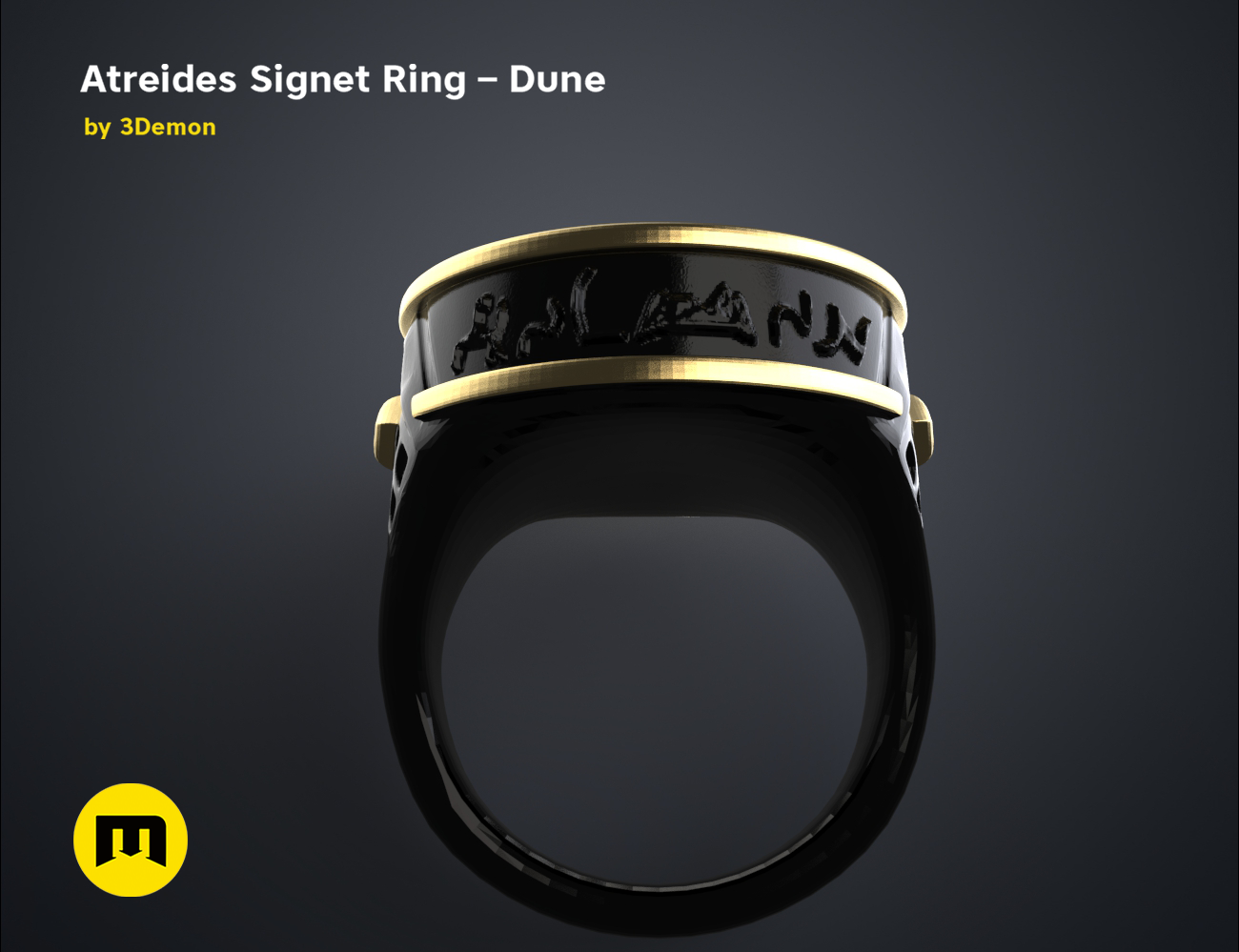 Atreides-ring-color.7.png Download free STL file Atreides Signet Ring - Dune • 3D printing template, 3D-mon