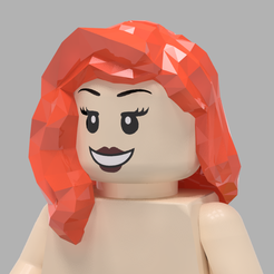 GirlHairFront.png STL file MEGAFIG Girl Hair・Template to download and 3D print