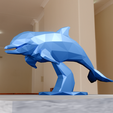dolphine-body-low-poly-2.png Dolphin swimming statue low poly stl 3d print file