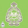 01-2.jpg Christmas | New Year cookie cutters - Labubu (in xmas tree costume) (style 1)