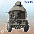 4.jpg Post-apo train on wheels with armoured turrets and front shovel (5) - Future Sci-Fi SF Post apocalyptic Tabletop Scifi