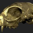 2022-12-12-09_20_55-ZBrush.jpg stl file 3d printing skull cat ornament Figurine