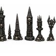 akse.jpg Dark Necromancer Props – Skull Totems & Gothic Accessories STL (Modular Fantasy City)