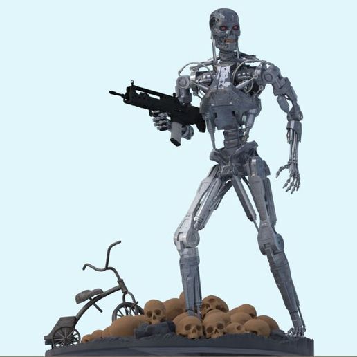 🦸 Terminator T-800 Endoskeleton T2 Diorama T2 Improved Version・ 3D File ...