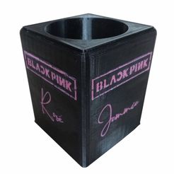 pot_a_crayon_black_pink02.jpg STL file Black Pink Pencil Cup・3D printable model to download
