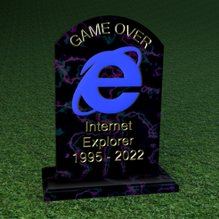 Internet Explorer sel tote Or STL file Paperweight | Internet Explorer Tombstone | Game Over・3D printable design to download, adamantiz