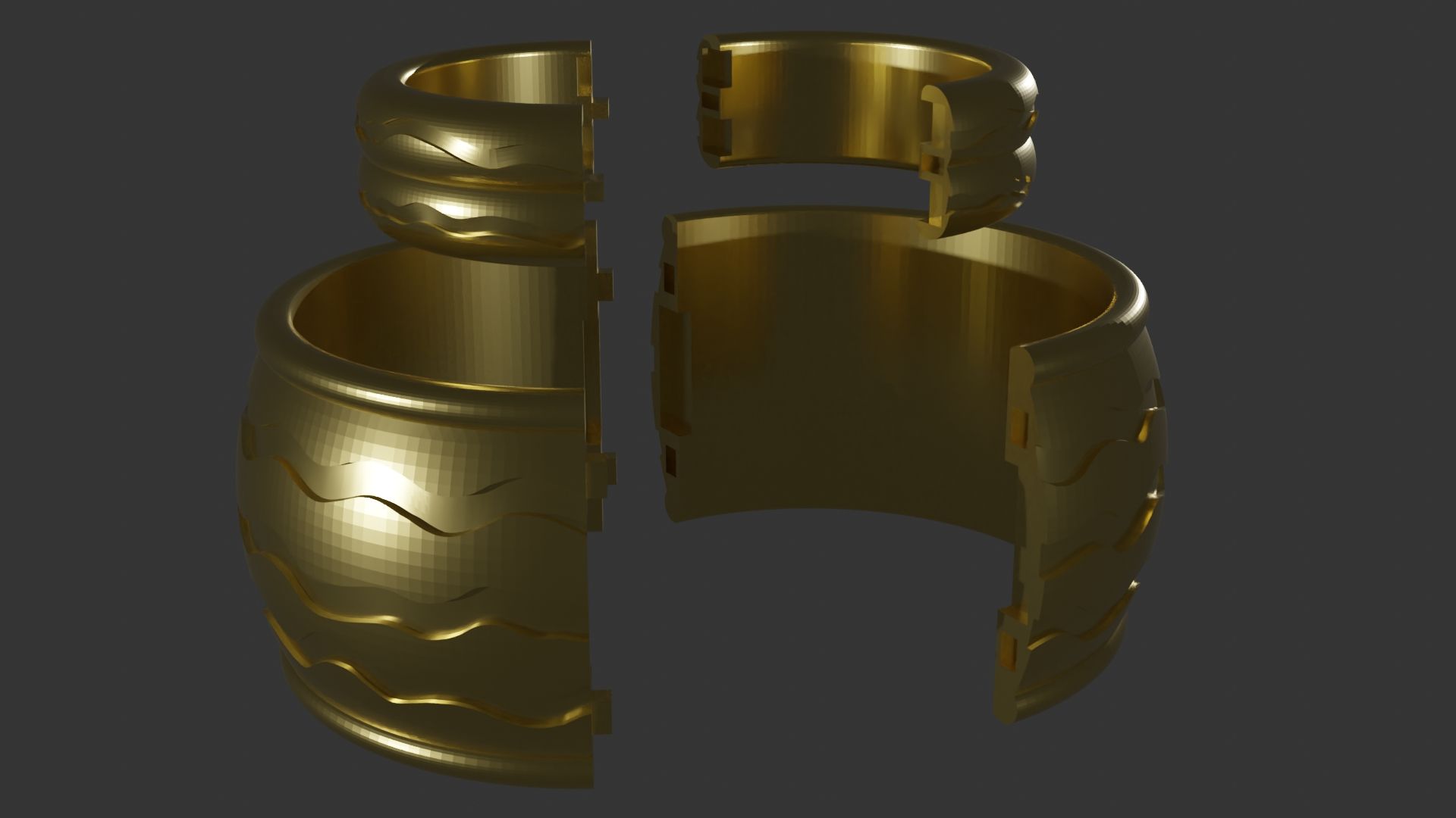 Tengen-Uzui-Armband-And-Bracelet.jpg Файл 3D Demon Slayer- Tengen Uzui - Повязка на голову - Браслет - Нарукавник - Кольцо・Модель для загрузки и 3D печати, IntentionalDraw