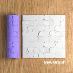 Roller_Pattern_New_Graph_Cam01.jpg Fichier STL New Graph | Rouleau de texture・Plan pour impression 3D à télécharger
