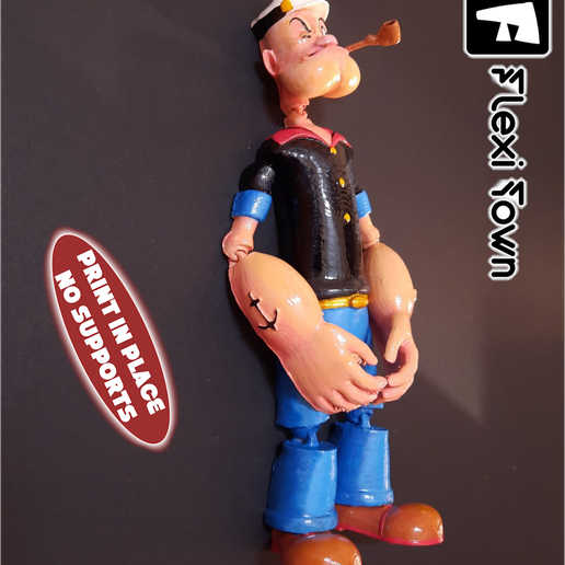 Image-5.png Flexi Popeye, Articulated fidget figure, 3mf included