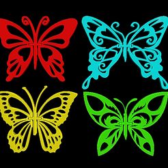 all.jpg Flexible and articulated butterfly Pack with 4