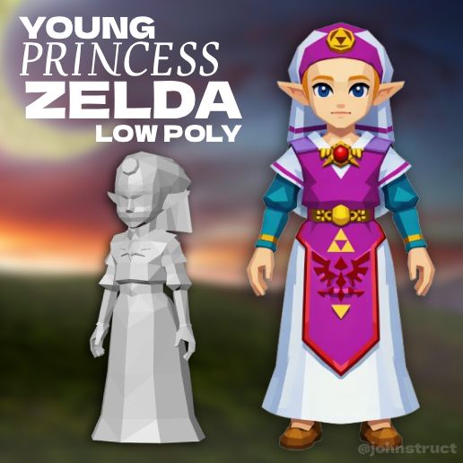 Young Zelda - Low Poly