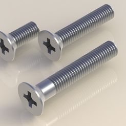 RENDER-AVELLANADA-PLANA-DIN-EN-ISO-7046-1.jpg STL file FLAT SCREW SCREW DIN EN ISO 7046-1 - M10 x 25・3D printer design to download